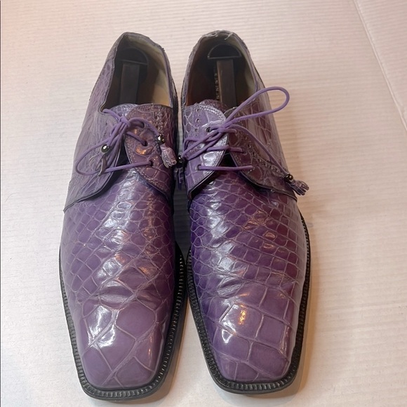 Mauri Purple Dress Shoes with Textured Leather